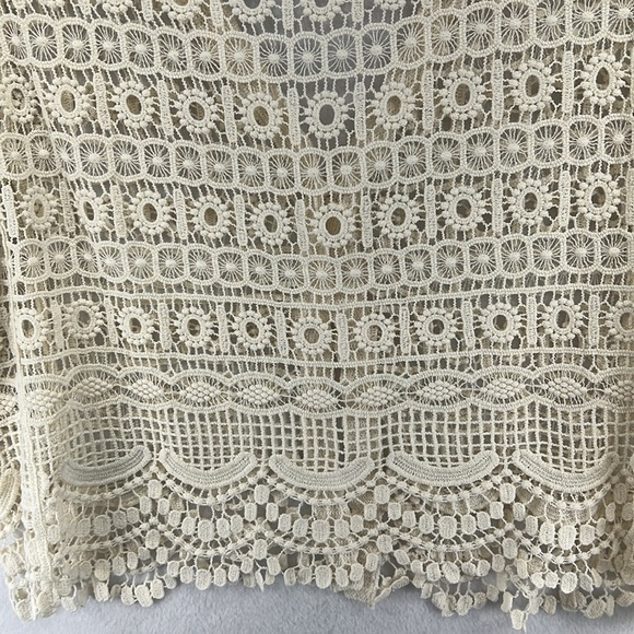 Liverpool Lace/Crochet Cardigan Size XL/1X Cream Beautiful Like New - Picture 9 of 11